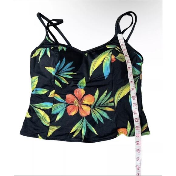 Miraclesuit Malibu Tankini Swim Top Tropical Tagged Size 16W Fits Medium Large - Picture 12 of 12